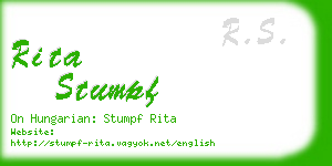 rita stumpf business card